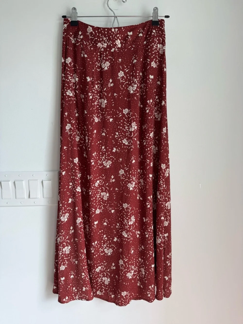 Free People Sammy Button Down Maxi Skirt in Sweet Cranberry